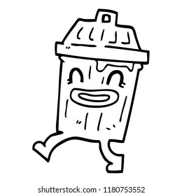 Line Drawing Cartoon Waste Bin Stock Illustration 1180753552 