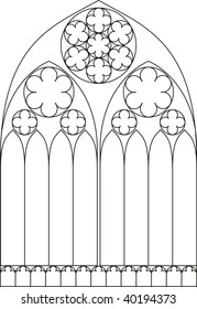 Line Drawing Cathedral Window Stock Illustration 40194373 | Shutterstock