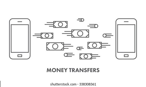 Line Icon Money Transfer. Business Symbol, Logo And Banner