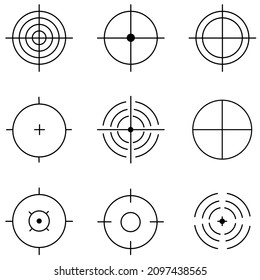 Line Icons Related Target Shooting Symbols2 Stock Illustration ...