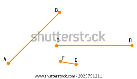 Line segment for graphic representation in a virtual classroom