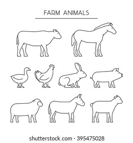 Hand Drawn Domestic Animals Set Collection Stock Vector (Royalty Free ...