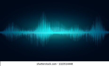 Line Soundwave Abstract Background With Voice Music Technology