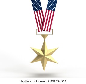 Line usa united state america star golden yellow orangre star veteran day patriotism military pride army freedom force real celebration november camouflage hero airforce love war mature.3d render - Powered by Shutterstock