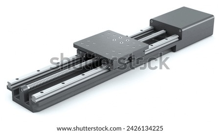 Linear actuator. Precision sliding device for automation. 3d illustration