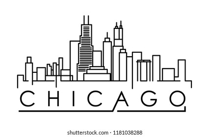 Chicago Skyline Outline Images, Stock Photos & Vectors | Shutterstock