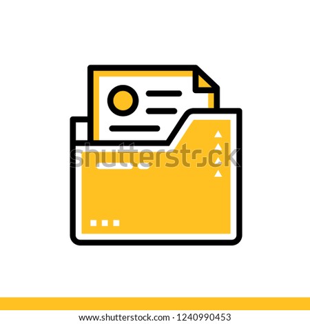 Linear icon Local folder. Data computing and internet technology icon. Suitable for print, website and presentation