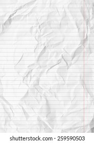 Lined Crumpled White Paper Background Stock Illustration 259590503 ...