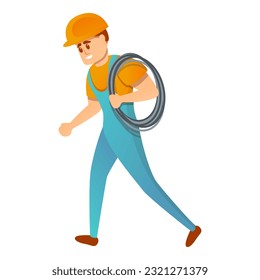 Lineman with cable icon. Cartoon of lineman with cable icon for web design isolated on white background - Powered by Shutterstock