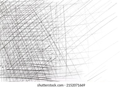 Lines Hatching Grunge Graphite Pencil Background And Texture Isolated On White