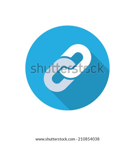 link.  flat icon with long shadow.