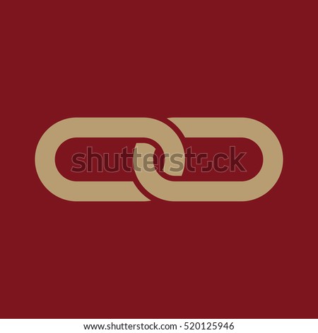 The link icon. Linked and joined, connection, hyperlink, chain symbol. Flat  illustration