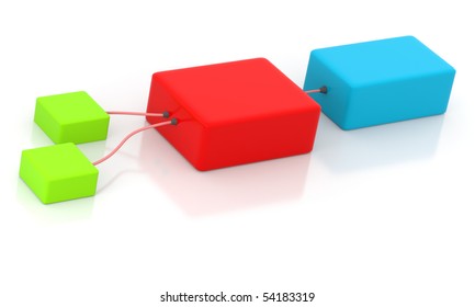 Linked Cubes Vector Illustration: vector de stock (libre de regalías ...