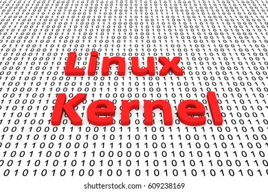 Linux Kernel In A Binary Code 3D Illustration