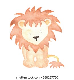 Lion Animal Watercolor Illustration