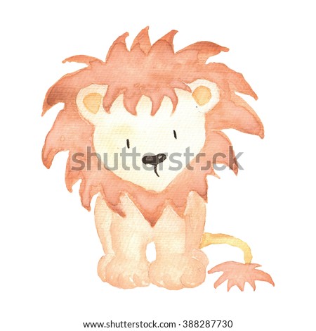 Lion Animal Watercolor Illustration