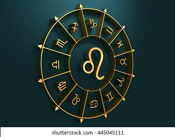 Lion Astrology Sign Golden Astrological Symbol Stock Illustration ...