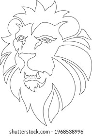 Lion Face Black Line Art Stock Illustration 1968538996 | Shutterstock