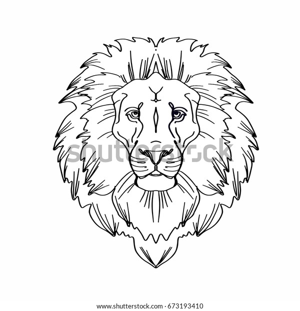 Lion Head Coloring Stock Illustration 673193410 