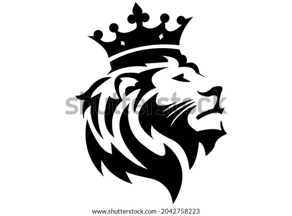 Lion Head Logo White Background Stock Illustration 2042758223 ...