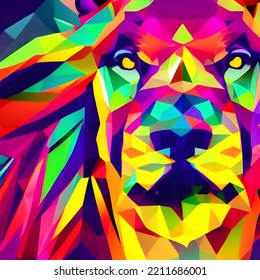 The Lion King Polygon Portrait