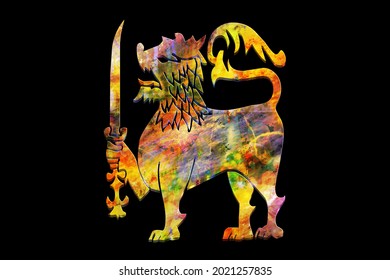 Lion logo in black background 