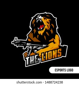 Lion Mascot Sports And Esports Logo Template