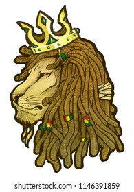 Lion Rasta Symbol Cartoon