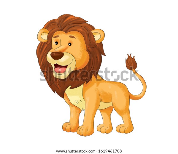 Lion Standing White Background Stock Illustration 1619461708 | Shutterstock