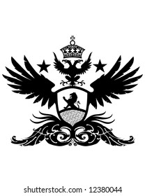 Heraldic Lion Wing Crest Stock Vector (Royalty Free) 94708090 ...