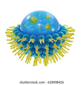Liposome structure cell 3D rendering