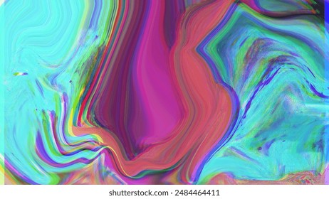 Liquid abstract gradient of teal blue pink red glitch hologram design for poster album cover wallpaper music banner concert flyer backdrop grunge indie rock copy space - Powered by Shutterstock