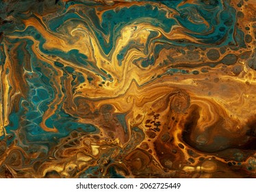 Liquid acrylic. Abstract background in brown-blue color. For banners, advertisements, presentations