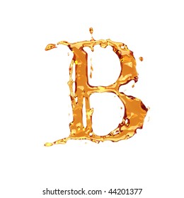 Liquid alcohol alphabet  - letter B - color of brandy , cognac, liquor, cola, beer or tea