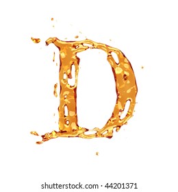 Liquid alcohol alphabet  - letter D - color of brandy , cognac, liquor, cola, beer or tea