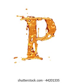 Liquid alcohol alphabet  - letter P - color of brandy , cognac, liquor, cola, beer or tea