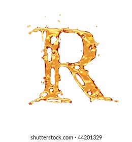 Liquid alcohol alphabet  - letter R - color of brandy , cognac, liquor, cola, beer or tea