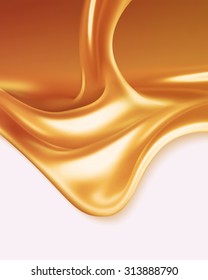 Liquid Caramel On White Background