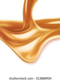 Liquid Caramel On White Background