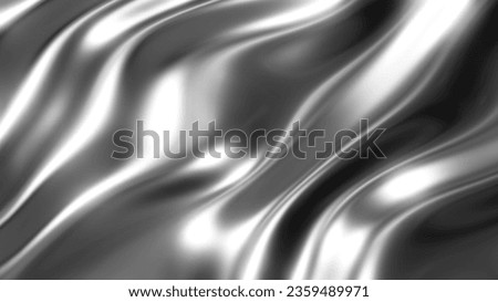 Liquid chrome waves background, shiny and lustrous metal pattern texture, silky 3D render illustration.