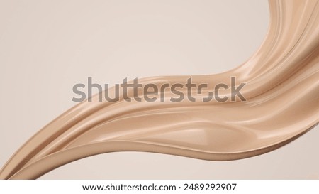 Liquid foundation splash element, fluid cosmetic cream 3d illustration.