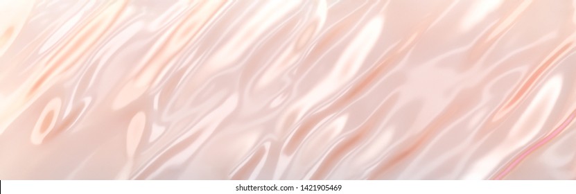 Liquid Glossy Subtle Pink Background, Cosmetic Cream Texture, 3d Illustration