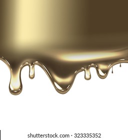 Liquid Gold On White Background