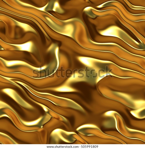 液体の金 金の波状の表面 金糸 金色の金属 テクスチャまたは背景 のイラスト素材