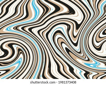 Liquid marble texture design, colorful marbling surface, cream lines, nature  abstract paint design, vector illustration
