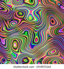 Liquid marble texture, waves. Modern design of rainbow colors, ethereal graphic seamless design. Unicorn space swirl background	