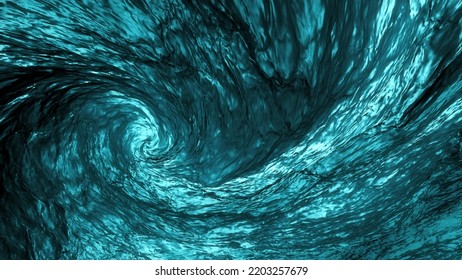 Liquid Vortex 3D Background. Cyan Blue Spiral Flow. Also Available As An Animation - Search Footage For 15850627