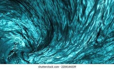 Liquid Vortex 3D Background. Cyan Blue Spiral Flow. Also Available As An Animation - Search Footage For 15850627