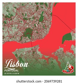 Lisbon - Portugal Christmas City Map