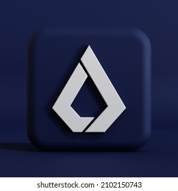 Lisk cryptocurrency symbol logo 3d illustration